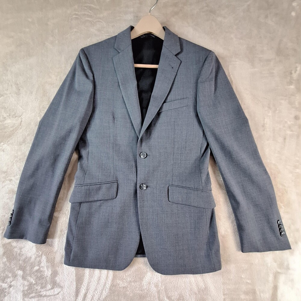 Joseph Abboud Blazer Mens 36 Regular Gray Wool Blend Suit Jacket Double Vented